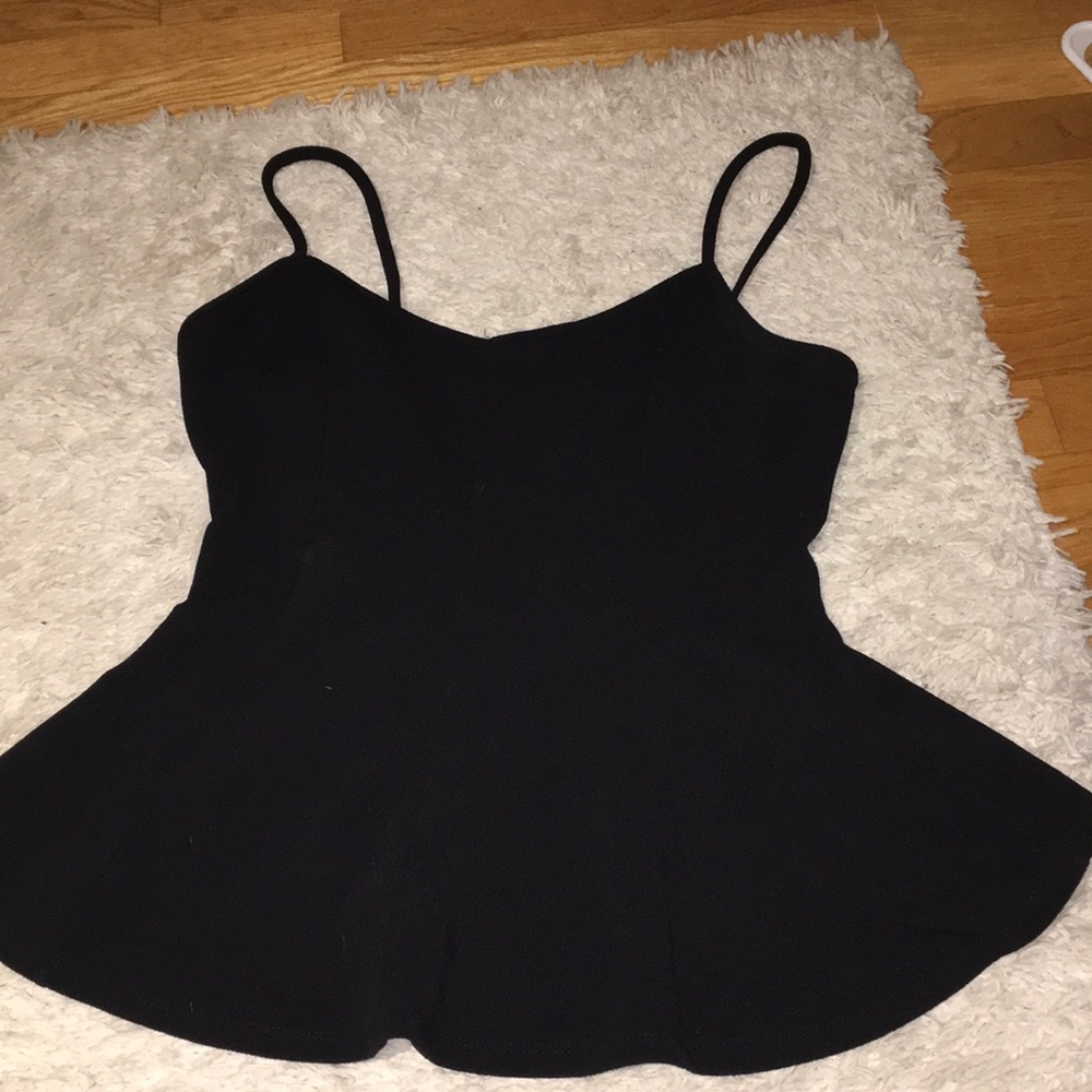 Anthropologie peplum black tank